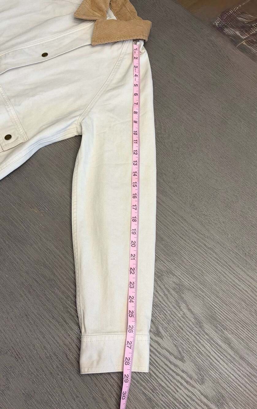 NWOT Madewell The Billie Short Jacket Size M Cream Corduroy Collar Barn - Picture 11 of 15